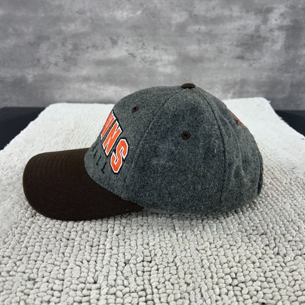 VINTAGE CLEVELAND BROWNS‎ STRAP BACK HAT OSFA HEATHER TWO TONE WOOL ANNCO - Picture 3 of 9